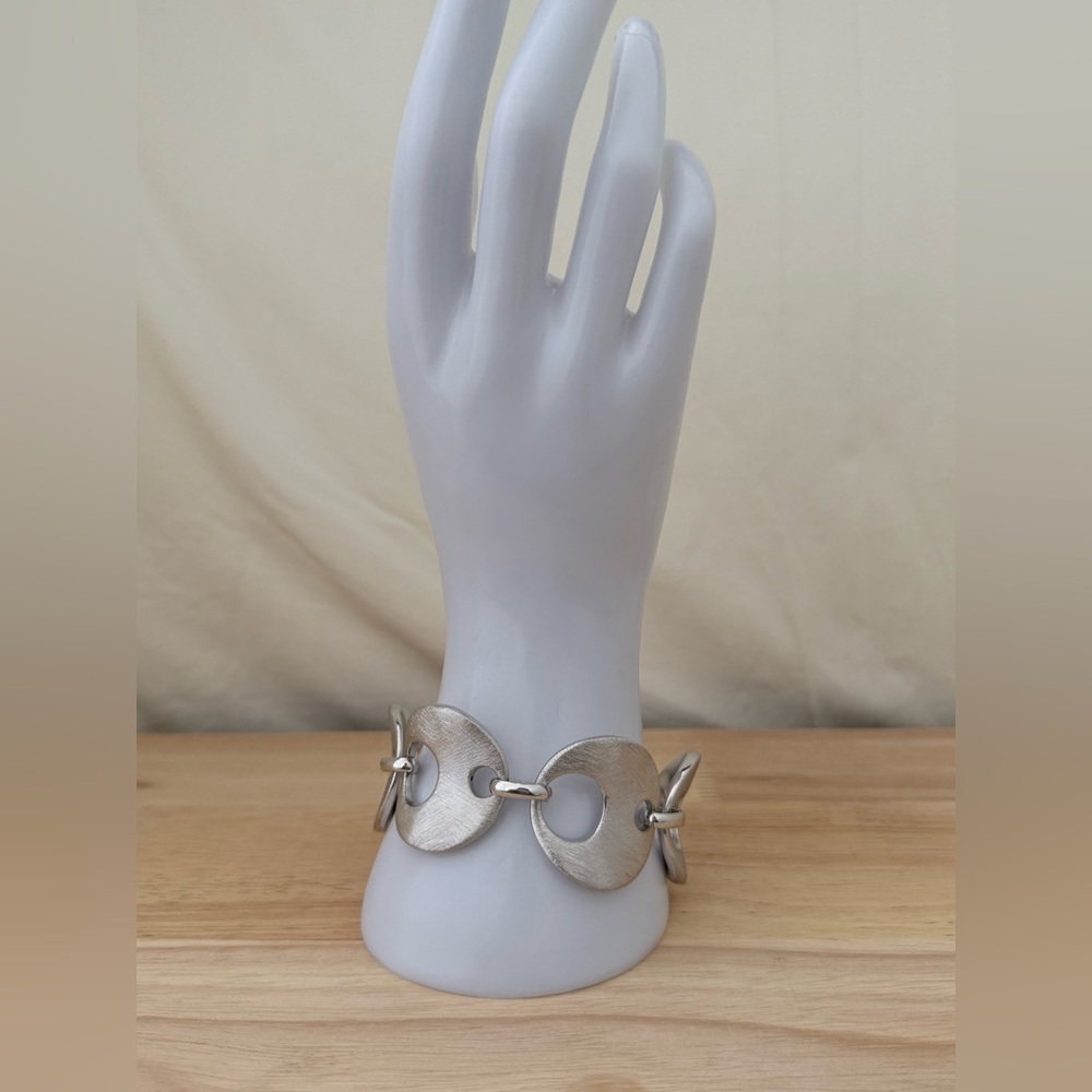 Italian Silver Circle Link Bracelet